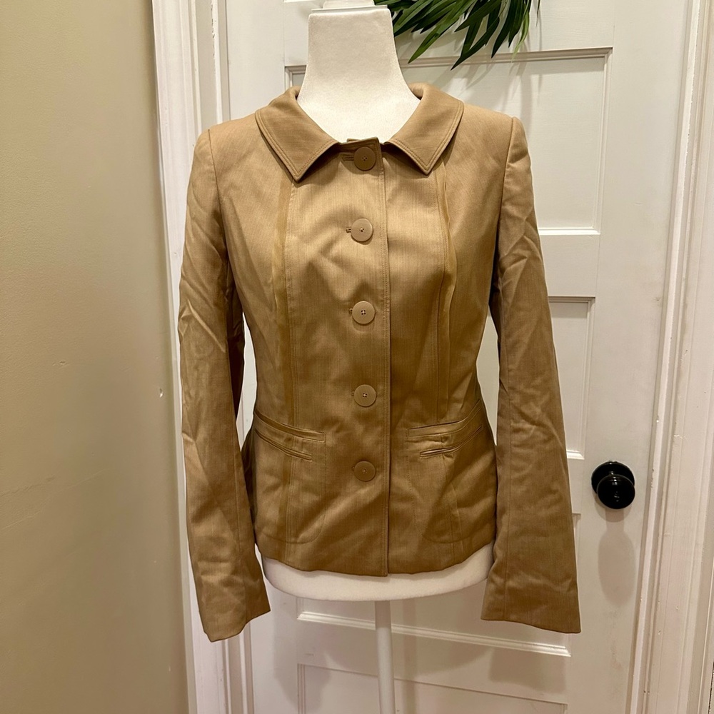 Badgley Mischka Evening Blazer Button Down Tapered Back Size 6
